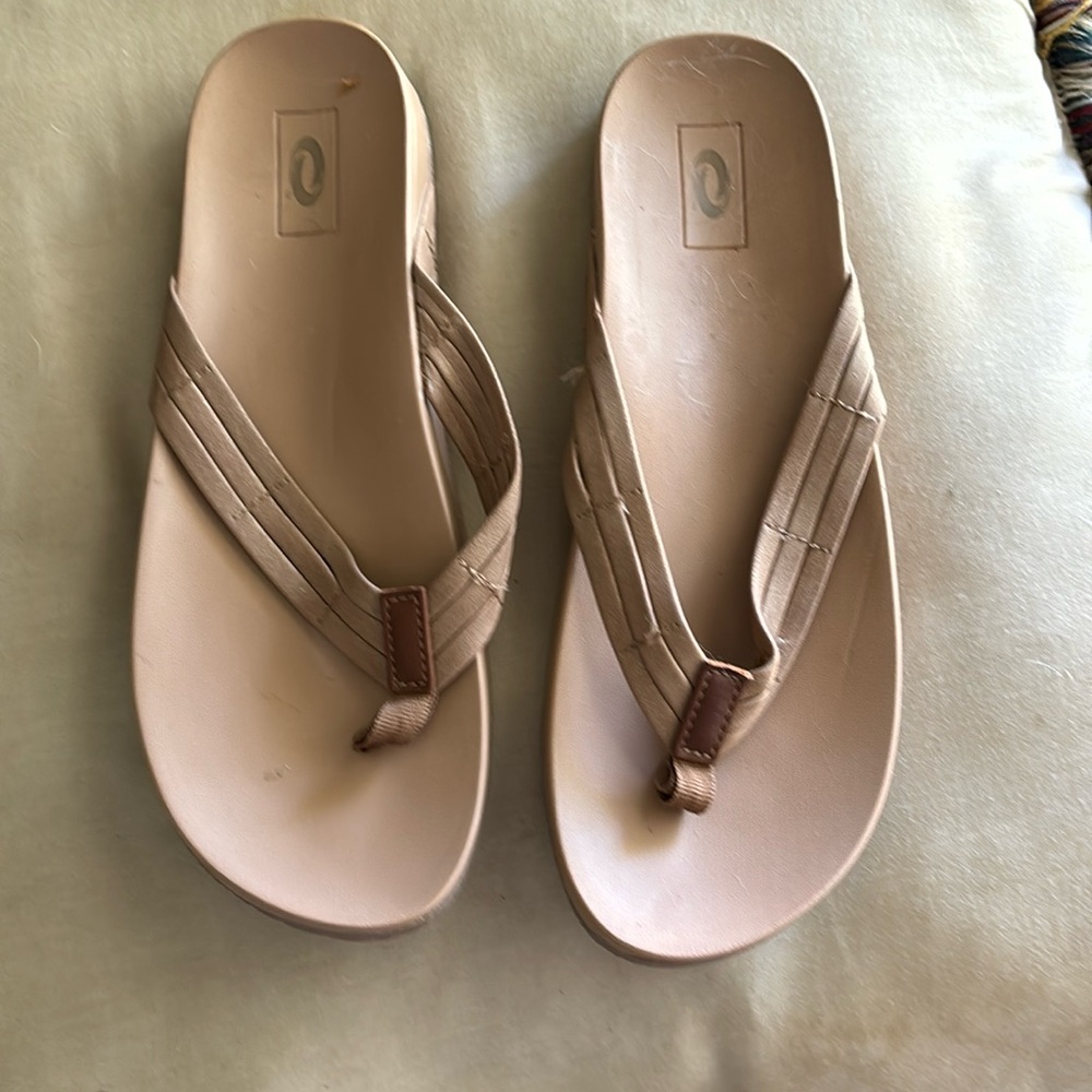 Flip flops not sure the brand looks like Oakley on the heel of them